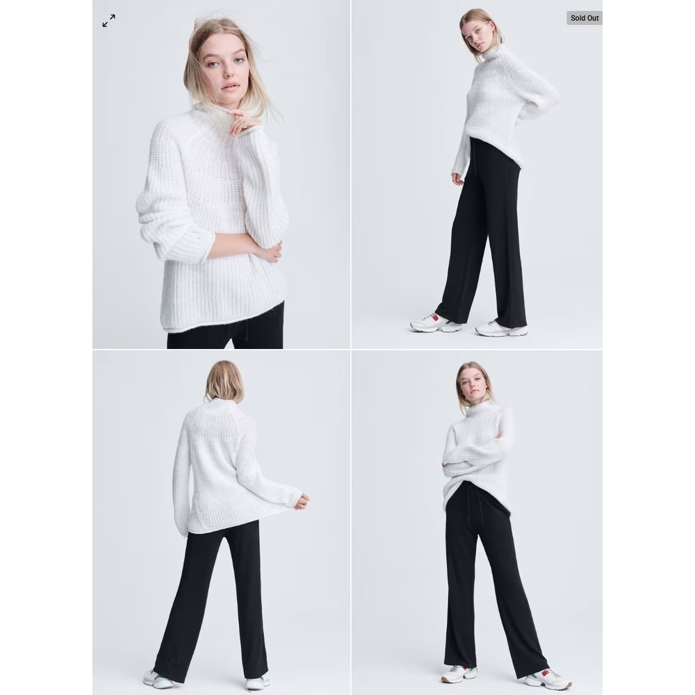 Rag & Bone Joseph Alpaca Merino Wool Turtleneck Sweater Womens Large Curved Soft